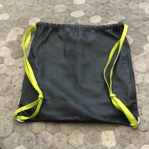 Alexander Wang Neon Strap Gym Sack in Green leather
